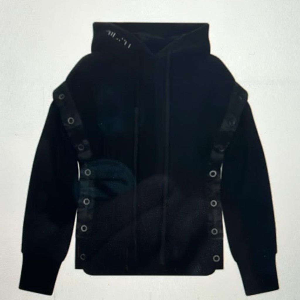 Ben Taverniti Unravel Project Black Hoodie Sweatshirt Vest Size Large
